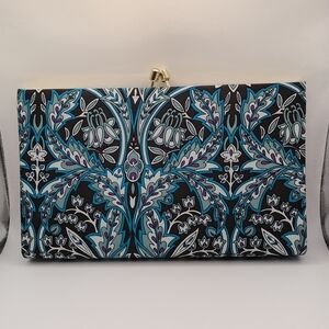 NEW! Banana Republic Purse Blue  Paisley Silk Clutch Handbag 9.5”x6”